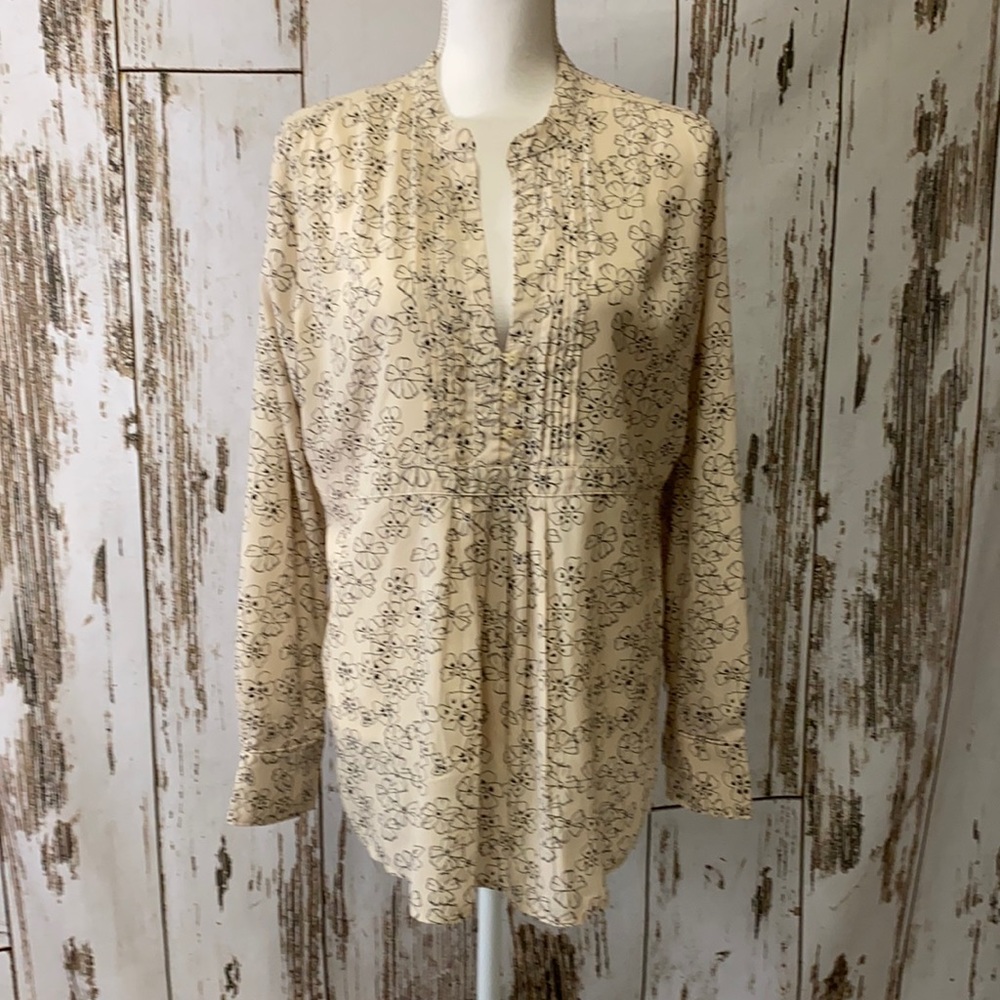 Gap Maternity Cream and Black Floral Top